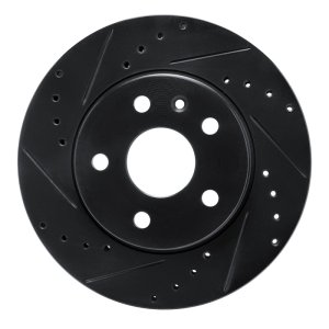 Buick Regal Brake Rotor (1) - Front Left - R1 Concepts - Drilled & Slotted - Black - `11-`16